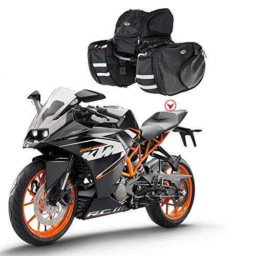 Vogvigo Motorcycle Lateral Saddlebags with Rear Bag Side Saddle Bags Tail Bag ,Motorbikes Panniers & Tail Kit Travel Luggage Bag - Black (3 PC) (Black)