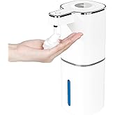 Automatic Foaming Soap Dispenser, Touchless Rechargeable Hand Soap Dispenser, 4 Adjustable Levels, 1200mAh Battery, Large Display, for Kitchen & Bathroom (White, Foaming)