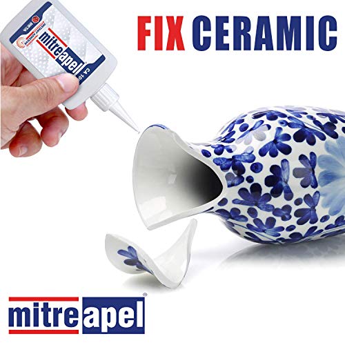 MITREAPEL Super CA Glue (3.5 oz.) with Spray Adhesive Activator (13.5 fl oz.) -Crazy Clear Craft Glue for Wood, Plastic, Metal, Leather, Ceramic - Cyanoacrylate Glue for Crafting and Building (2 Pack)