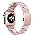 Simpeak Slim Band Compatible with Apple Watch Series 7 45mm, Women Men Solid Stainless Steel Business Band Strap Replacement for iWatch Series 6 SE 5 4 (44mm) Series 3 2 1 (42mm), Rose Gold