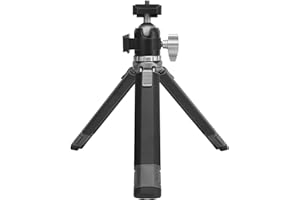 Camera Tripod with 1/4 Inch Screw, Cold Shoe Port, Extendable Aluminum Mount - 360 Degree Rotation, Stable Hold, Compatible w