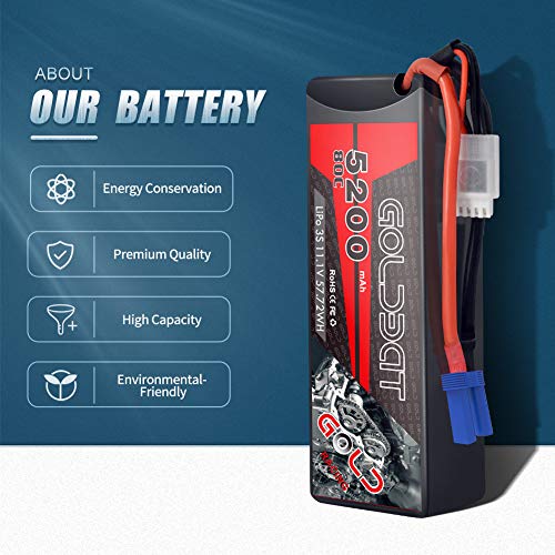 GOLDBAT 3S Lipo RC Batterie 11.1V 80C 5200mAh LiPo Batterie Hardcase Pack mit EC5 Plug für RC Auto Evader RC Truggy… – Bild 6
