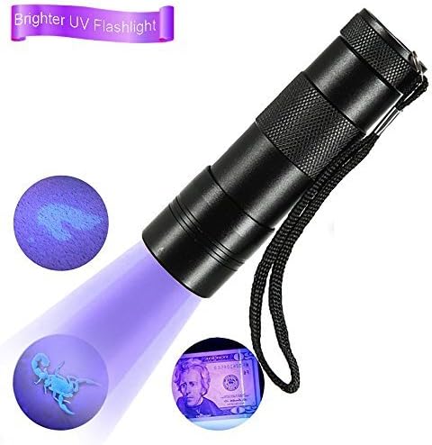 UDLITE UV Flashlight Black Light 12 Ultraviolet LED Flashlight Handheld UV Blacklights, Pet Urine Stain Detector Bed Bugs Remover, Find Dog and Cat Pee on Carpets, Rugs, Any Floor or Wall