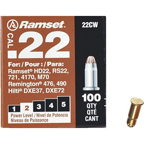 Ramset Powder Load 0.22 Single Caliber, Brown, 100 Piece
