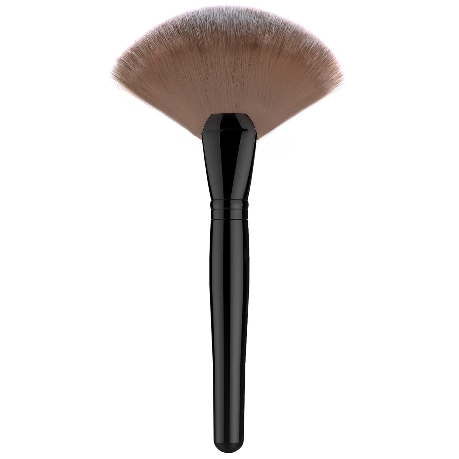 Luxspire Fan Makeup Brush, Professional Highlighting Make Up Brush Blush Bronzer Cheekbones Brush, Single Large Soft & Dense Face Blush Powder Foundation Brushes Make Up Tool, Black