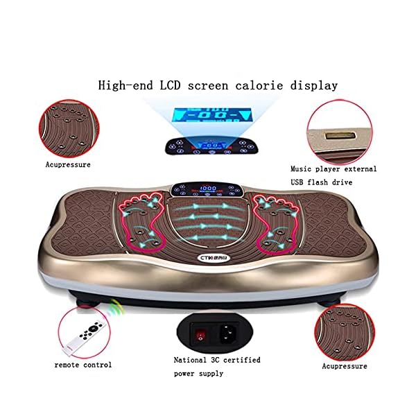 Vibration-Power-Plates-Vibration-Plate-Machine-With-Bluetooth-Speaker-5-Program-Modes-2-Resistance-Bands-Vibration-Fitness-Trainer-For-Weight-Loss-BodyColorGold-oscillating-vibrating-platf Vibration Power Plates, Vibration Plate Machine With Bluetooth Speaker, 5 Program Modes, 2 Resistance Bands, Vibration Fitness Trainer For Weight Loss & Body(Color:Gold oscillating vibrating platf