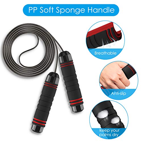 EZCO Corde à Sauter, Corde a Sauter Fitness Sport Maison Jump Rope Adaptée à Remise en Forme, à Boxe,Entraînement à Domicile