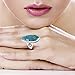 Turquoise Ring Sterling Silver 925 Genuine Gemstones Size 6 to 11 (Teal/Matrix Turquoise) (10)