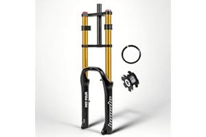 20 Inch Ebike Fat Fork 4.0" Tire MTB Air Suspension Fork Travel 180 Mm Double Shoulder 1-1/8" Straight Bike Front Forks Disc 