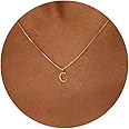 Aghfacy Small Letter Necklace Dainty 14K Gold Plated Personalized Tiny Initial Pendant Necklace Small Initial Necklaces for Women