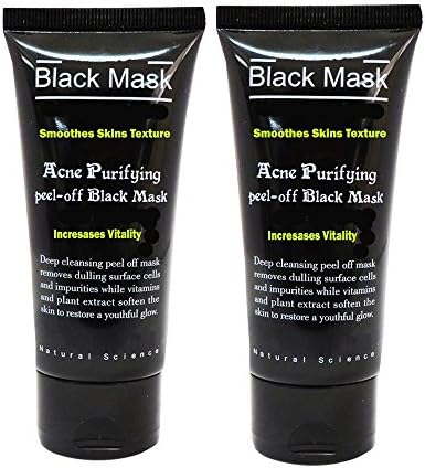 Blackhead Remover, Purifying Deep Cleansing Acne, Peel off Face Mask, Black Mud, A Comparable to Pilaten, Pack of 2