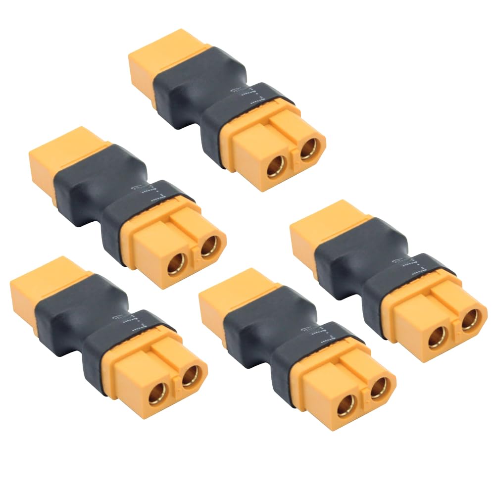 Yiqigou 5pcs XT60 Female to XT60 Female Connector no Wire Adapter for RC Battery etc XT60 Port Conversion (XT60 female to XT60 female)