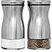 Salt and Pepper Shakers Set with Adjustable Pour Holes by CHEFVANTAGE - Stainless Steel
