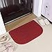 COSY HOMEER 27X18 Inch Anti Fatigue Kitchen Rug Mats are Made of 100% Polypropylene Half Round Rug Cushion Specialized in Anti Slippery and Machine Washable,Burgundy (2 pcs)