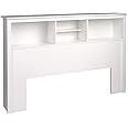 Prepac Stylish Full/Queen Headboard with 3 Compartments, Deep Bookcase Style Headboard for Full/Queen Size Beds 11" D x 65.75" W x 43" H, White, WSH-6643