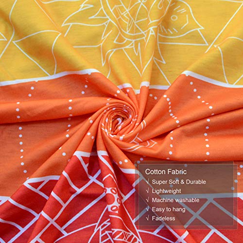 Simpkeely Chakra Tapestry, Cotton Rainbow Meditation Yoga Mat, Colorful Bohemian Hippy Chakras Shawl Tassel Striped Beach Towel - 59\