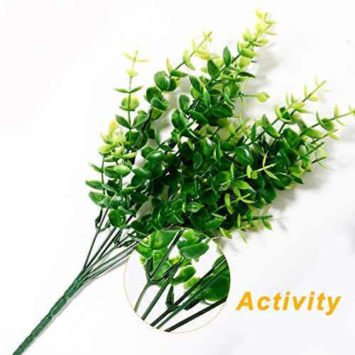 Woaiwo-q Artificial Flowers Artificial Plants Fake Plants Farmhouse Greenery Fake Boxwood for Outdoor Indoor Farmhouse,Home,Garden,Office,Weeding Decor(8 Pack)