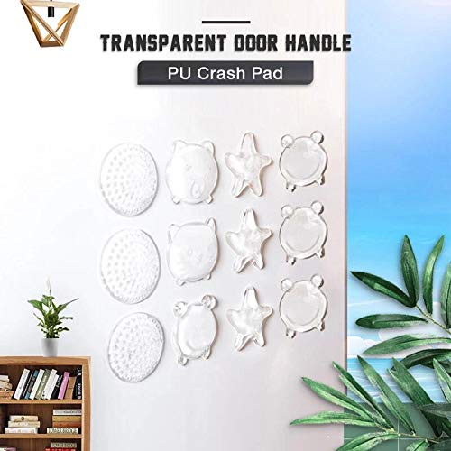 TTbuy Transparent Door Handle PU Crash Pad - Door Stopper Wall Protector - Clear, Quiet, Shock Absorbent Gel - Adhesive Bumper Protector, Wall Shield & Silencer for Door Handle (1 pcs, Starfish) - Thumbnail 3