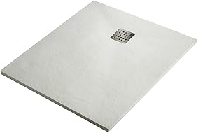 Plato de Ducha Resina Sintextone Mod. Pacifico 80 cm Ancho (80x80, Blanco Ral 9003) 