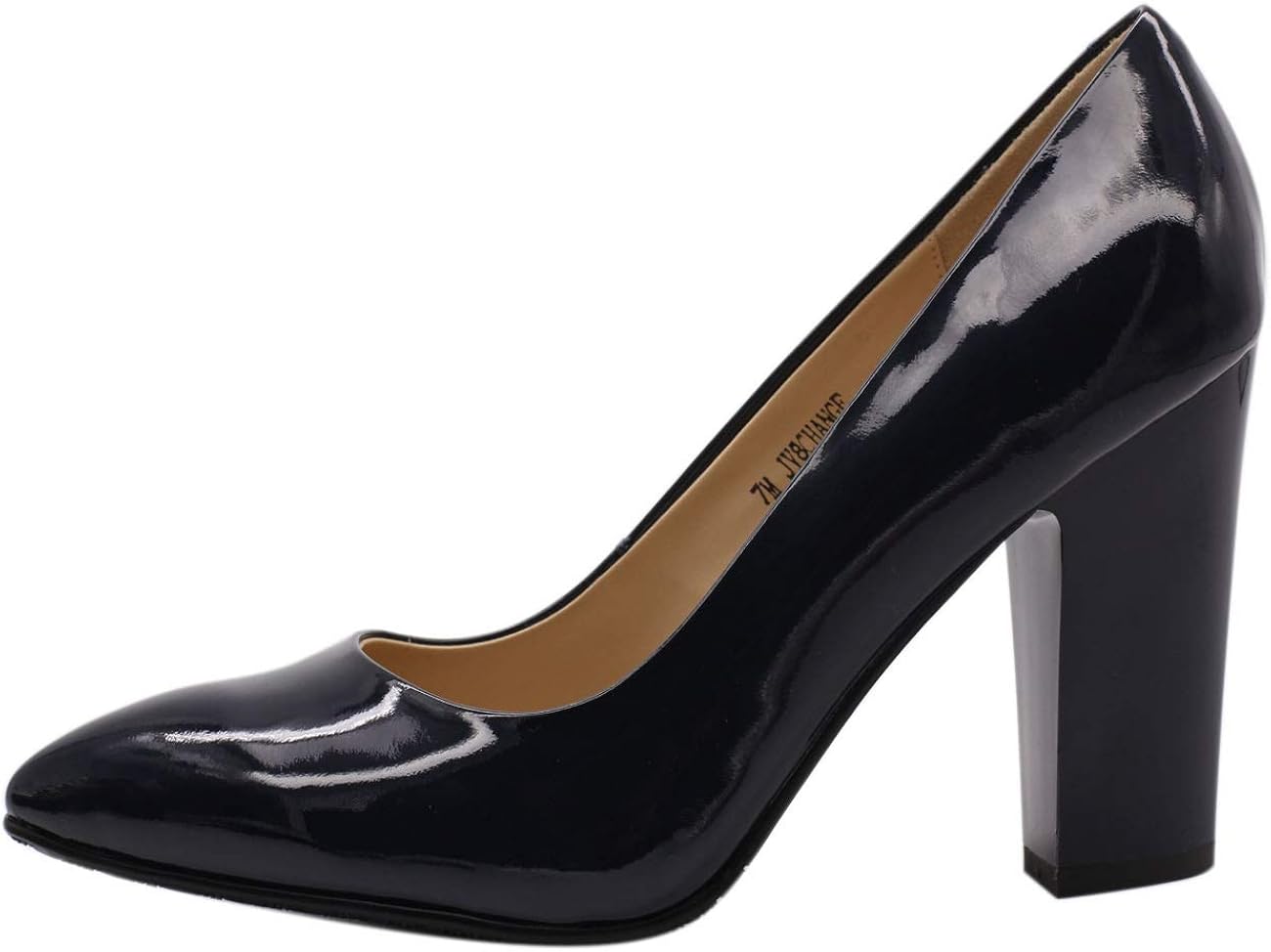 patent leather chunky heels