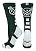 MadSportsStuff LAX Lacrosse Crew Socks (Dark Green/White, Large)