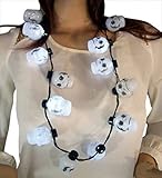 GW Flashing Light Up Skull Heads Halloween Necklace, 38 Inch