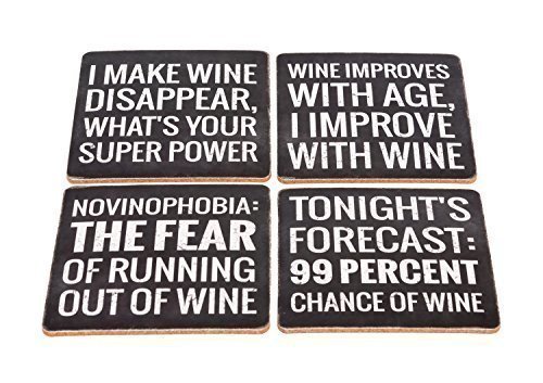 VinoPlease 4 Wine Coasters - Wine Gifts Accessory for Any Wine Enthusiast - Thumbnail 5