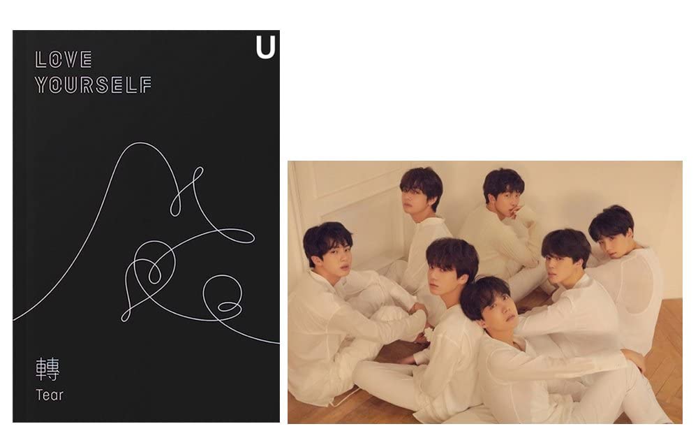 BTS Love Yourself Tear (U version) 3rd Album Bangtan Boys CD+Poster+Photobook+Minibook+Photocard+Standing Photo+Gift (Extra 6 Photocards and 1 Double-Sided Photocard Set)