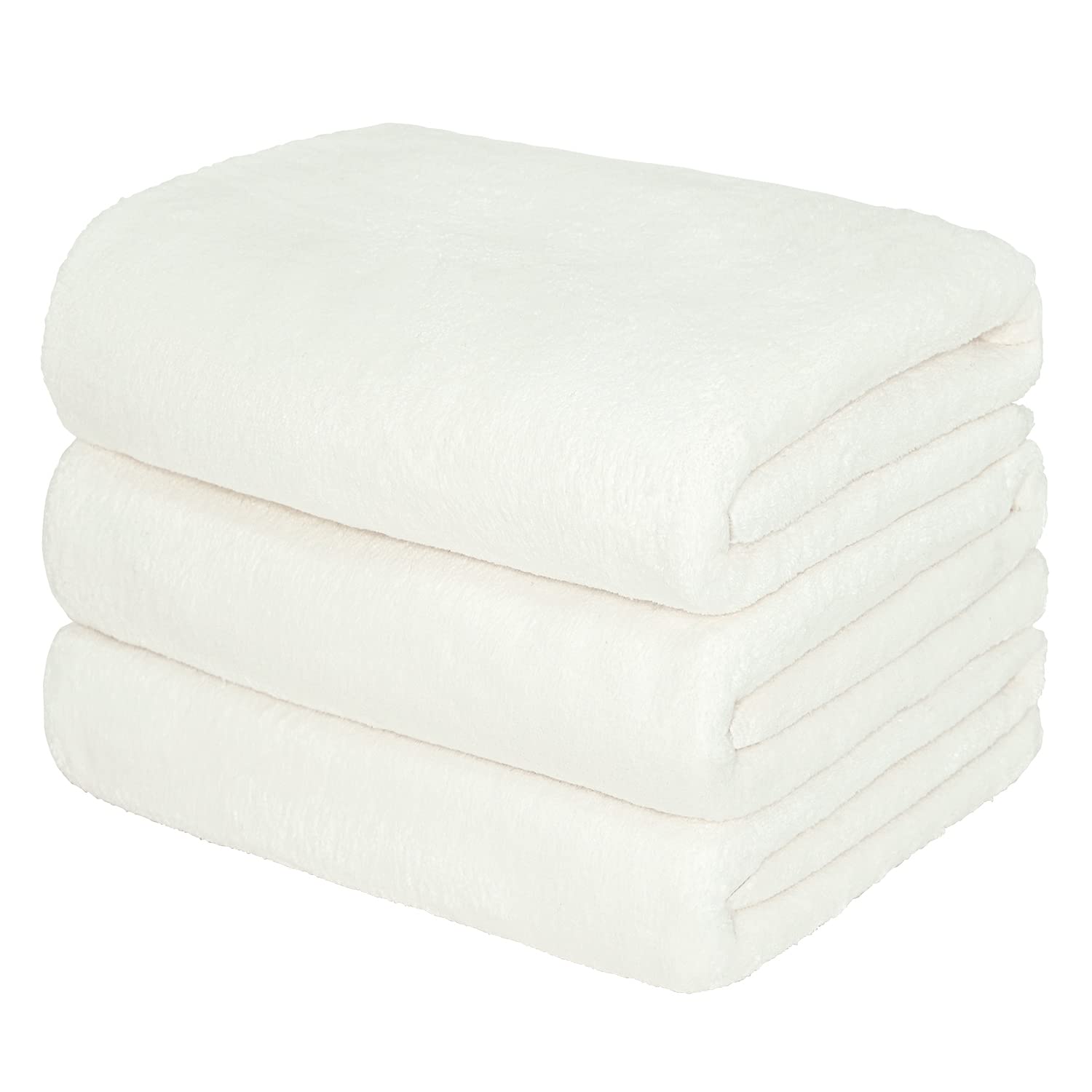 レック(LEC) 【Amazon.co.jp限定】 レック 激落ちくん マイクロファイバー バスタオル 3枚入 (ホワイト) 超極細繊維のやわらかい肌ざわり/高い吸水性/濡れても乾きやすい / の商品画像