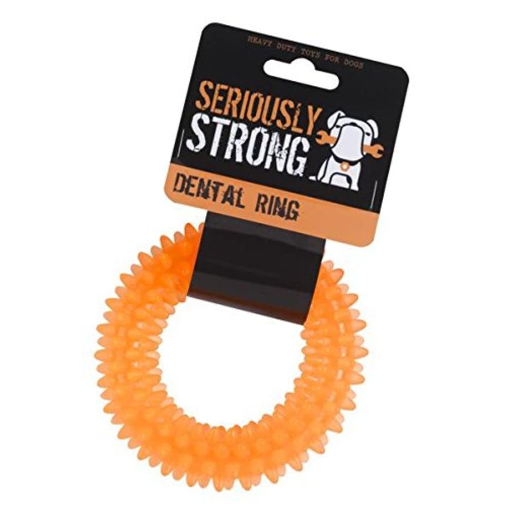 Petface (Seriously Strong by Petface) Dental Ring Dog Toy, Orange