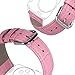 TOROTOP Pink Genuine Leather Crocodile Pattern Watch Band Replacement Strap for Apple Watch 38mm Model with Silver Deployment Clasp