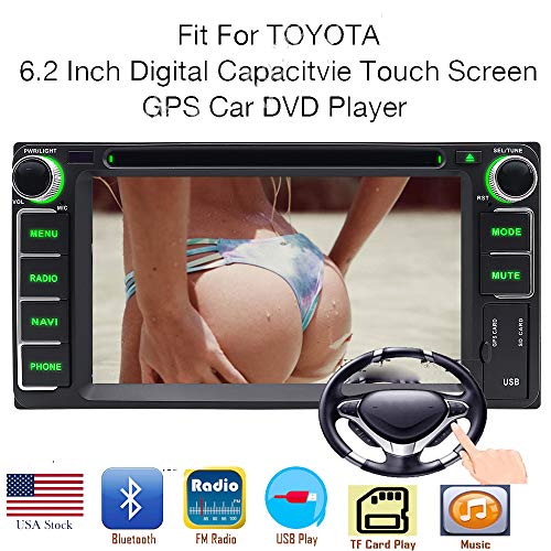 6.2 inch Double 2 Din in Dash Car Stereo for Toyota Camry Corolla RAV4 4Runner Hilux Tundra Celica Auris Seat with DVD Player Multimedia System Support GPS Navigation USB RDS Radio Bluetooth