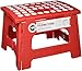 Kikkerland Rhino Foldable Step Stool – Holds Adults up to 300 Lbs, Best for Kitchen & Bathroom – Collapsible, Portable, Lightweight Stepping Stool with Sturdy, Non-Slip Design – Red, 8”