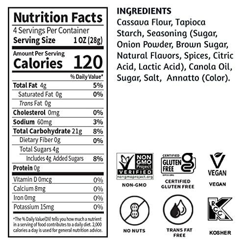 NOVACRISP Plant Based Cassava Chips & Crisps Certified Gluten Free, Non GMO, Vegan, Healthy