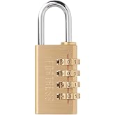 Master Lock Fortress Padlock, Set Your Own Combination Luggage Lock, 1-3/16 in. Wide, 627D,Gold