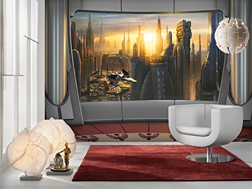 Komar Papier Peint de Photo, 368cm x 254cm, Star Wars Vue Coruscant