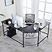 Ulikit Modern L Shaped Computer Desk Corner Gaming Desk Computer Table Workstation Office Wood Top Desk Black 66