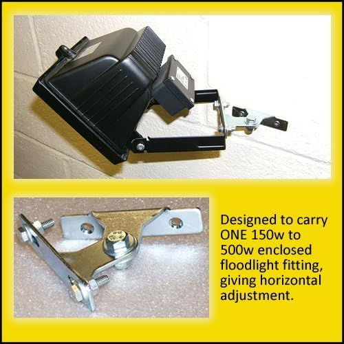 KRP1 Bracket for 150-500 watt floodlight fitting - complete with fastening screws and fixings, Silver - Image 3