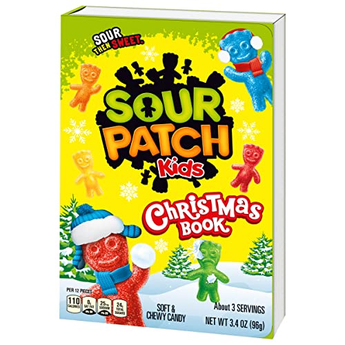 SOUR PATCH KIDS SOFT & CHEWY CANDY, CHRISTMAS STORYBOOK, STOCKING STUFFER, 3.4 OZ
