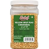 Sadaf Yellow Split Peas - Chanadal - Yellow Split Peas for Cooking and Food Flavoring - Dried Yellow Split Peas - Kosher - 3 lbs Jar