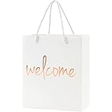Crisky Welcome Bags Rose Gold Gift Bags for Wedding Hotel Guests, Birthday, Baby Shower, Party Favors Gift Bags, Set of 25