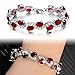 Girl Era Elegant Sexy Red Cubic Zirconia Crystal Waves Tennis Bracelet Charm Bracelets for Womens