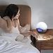 Excelvan Wake-Up Light Round with Sunrise Simulation Alarm Clock Natural Sound and FM Radio, White
