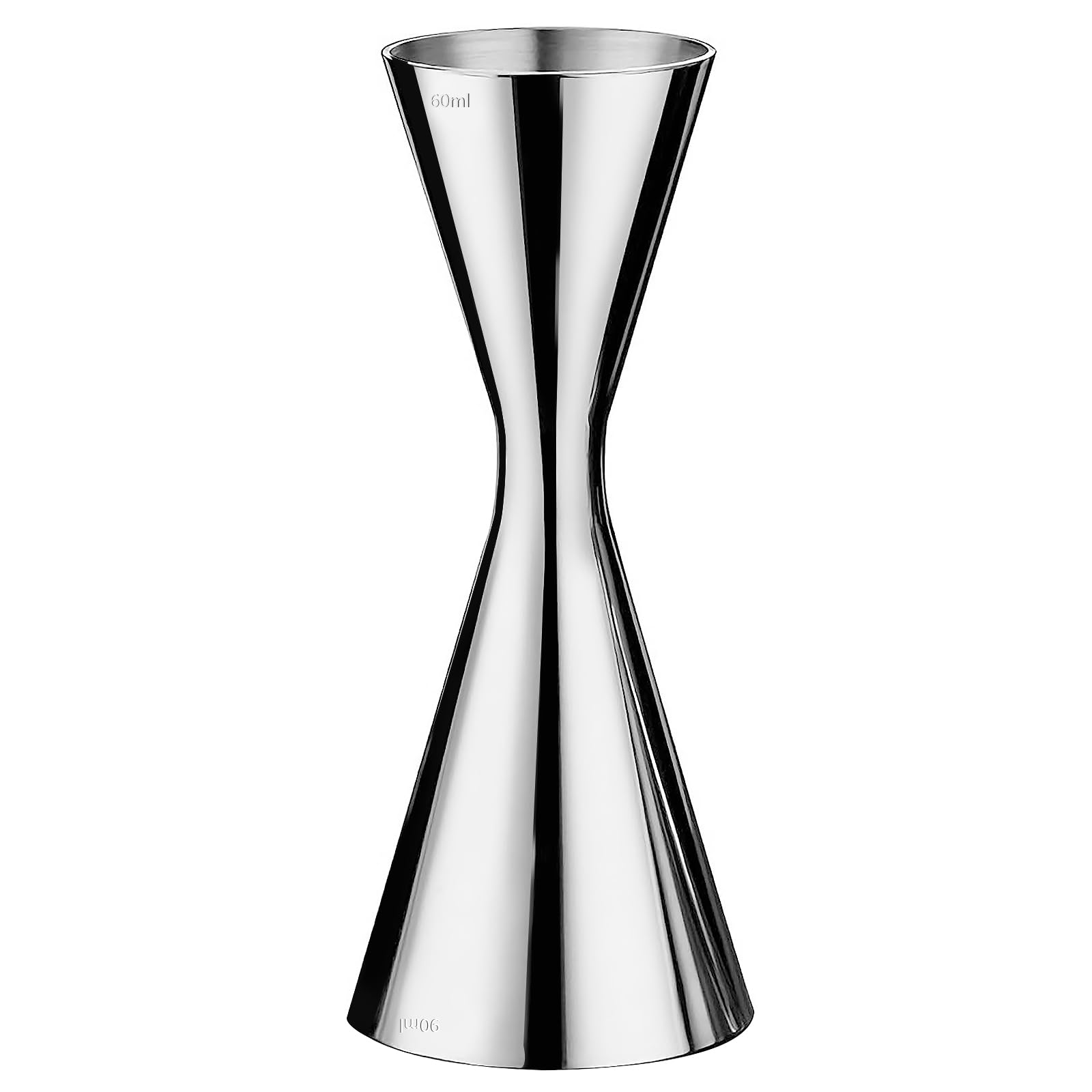 MeYuxg Cocktail Measuring Cup, 90/60 ml, Stainless Steel, Professional Bartender Bar Measure