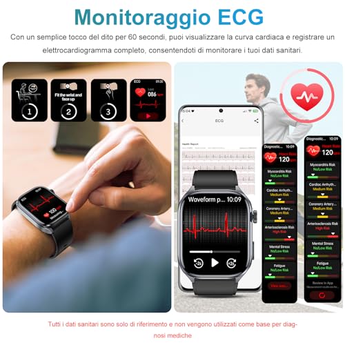 2026 AI GPT Smartwatch ECG Men and Women 2" Watch with Q&A AI Assistant | Blood Pressure,HRV,SpO2,Sleep,Heart Rate Monitor,BMI,IP68+Water Drainage,150+Sports,Torch,Phone,SOS,for Senior