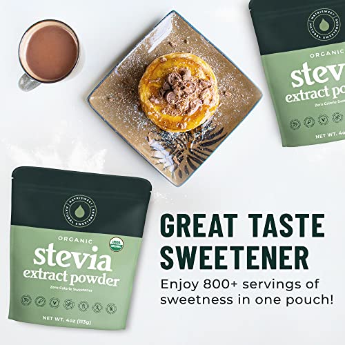 Organic 100 Pure Stevia Powder, 4 oz, Satisfies Sweet Cravings, Lowers