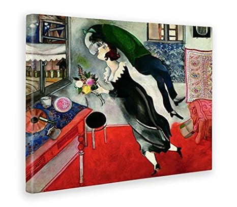 GIALLO BUS - BILD - DRUCK AUF LEINWAND - MARC CHAGALL - DER GEBURTSTAG - 50 x 70 CM