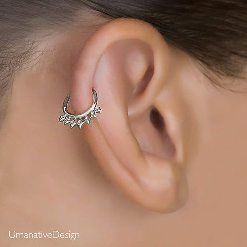 Amazon Com Silver Cartilage Earring Tribal Indian Hoop