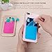 Costyle [6 Pack Phone Card Holder, Adhesive Credit Card Holder for Cell Phone Case Silicone Pouch Wallet Sleeve Pocket Stick on for iPhone, Samsung & Android Phones-White Pink Purple Pink Green Blue