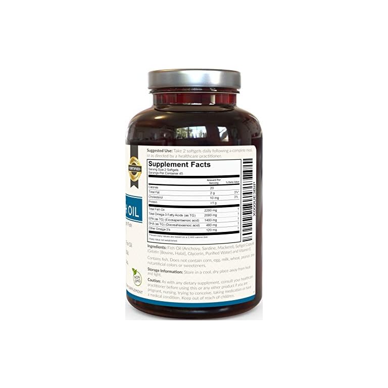 Viva Naturals Omega 3 Fish Oil Supplement, 90 Capsules Highly